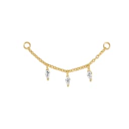 AIDE 925 Sterling Silver 9 Types Zircon CZ Chain Spare Parts Rock Punk Hoop Piercing Hoops Drop Earring Fine Jewelry Gift 1pc