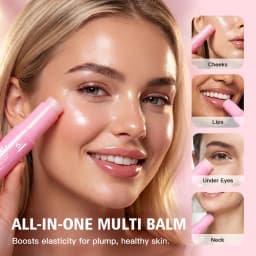 PDRN Pink Collagen Volumer Multi Balm Deep Hydration Plump Smooth Radiant Multi Collagen Stick for Cheeks Eyes Lips Neck Skincar