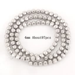 Natural Silver Color Hematite Stone Cylinder Irregular Loose Round Beads For DIY Jewelry Making Bracelet Earring Accessories