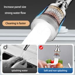 360° Rotation Kitchen Faucet Extender Anti-Splash Aerator Pressurized Water Filter Nozzle for Water Purification Saving Water