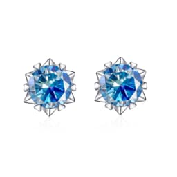TY 925 Sterling Silver Moissanite Stud Earrings for Women Men 0.3-2CT Snowflake Six-Claw Stud Earrings D VVS1 Fine Jewelry Gift