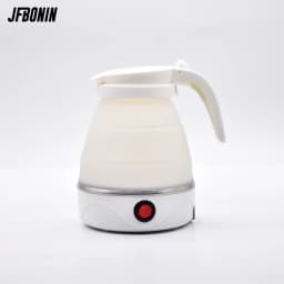 JFBONIN 0.6L Mini Folding Kettle Portable Water Heater 600W Silicone Compression Electric Kettle Home Kettle Easy To Travel