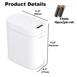 Smart Sensor Trash Can Hands-free Touch Automatic Adsorption Bags Garbage Can Waterproof Bucket Bathroom Home For Trash Can