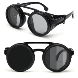 ND9 Adjustable Dimming Sunglasses Retro Punk Round Men's Outdoor Fishing UV400 Polarized Driving Sunglasses