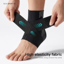 1Pc VILICO Breathable Adjustable Ankle Brace, Silicone Padded Sports Ankle Support, Unisex Brace for Running, Fitness and Daily