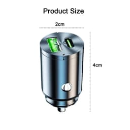 Mini Car Charger Fast Charging for iPhone QC3.0 Mini PD USB Type C Car Mobile Phone Charger for Xiaomi Samsung Huawei