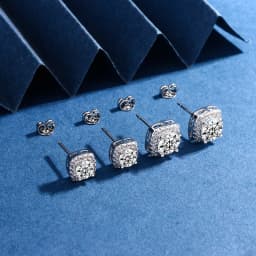 Pass Diamond Tester Pen Moissanite And Zircon Stud Earrings For Women 100% Real 925 Sterling Silver GRA Certificates D VVS1