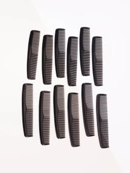 12pcs Portable Plastic Anti-Static Double-Sided Dense Toothed Hair Combs Salon Hair Comb Tools Special for Real Hair Wigs