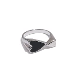 Yhpup Shell Acrylic Heart Stainless Steel Stylish Ring for Women Charms Metal Texture Waterproof Golden Jewelry Gala Gift