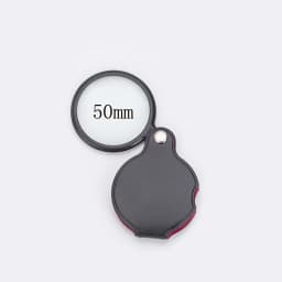 50/60mm Mini Magnifying Glass 6/8X Folded Leather Case Portable Handheld Read Newspaper Jewelry Gift Single Glass Lens Magnifier