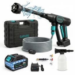 Cordless Pressure Washer, 320 PSI 20V Brushless Battery Powered Portable Handheld Washer, 6-in-1 Nozzle & Foam Cannon, 26ft Hose,Rechargeable Compact Power Washer for Car, Patio, Fence Wall Clean