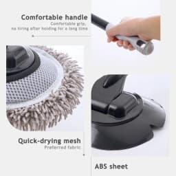 EAFC Car Cleaning Brush Detailing Super Absorbent Car Wash Brush Adjustable Telescoping Long Handle Clean Mop Auto Wash Kit