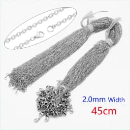 100pcs/lot Never Fade 40-55cm Cable Link Rolo O Chain 316L Stainless Steel Necklace Chains Wholesale Women Handcraft DIY Jewelry