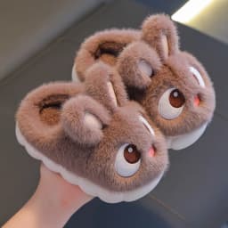 New Cute Rabbit Children's Cartoon Winter Slippers Comfortable Warm House Shoes Boys Girls Indoor Home Fluffy Slippers