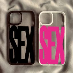 Simple Wine Red Black Letters Sex Pattern Phone Case For iPhone 17 Air 16 15 13 14 12Mini 18 Pro Max 11 XR 7 8Plus Clear Cover