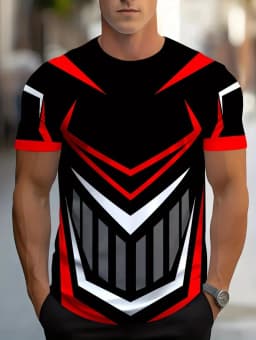 Men's Plus Size Short Sleeve T-Shirts 3D Irregular Graphic Printing Soft Comfortable Daily Wear for Sports Fitness Man's T-Shirt