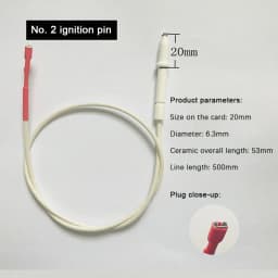 18/20/24/26/28mm Line Gas Cooker Range Stove Spare Part Igniter Ceramic Electrode With Cable Rod Ceramic Gas Cooker Accessories