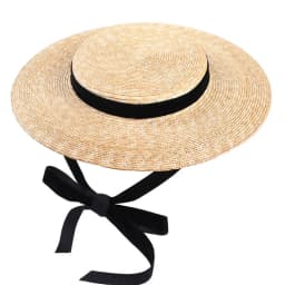 Short Height Women Straw Hat with Black Ribbons Mini Top Straw Headwear with Clips Craft Making Fascinator Millinery Headbands