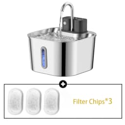 2L Wireless Smart Pet Fountain Stainless Steel Cat Dog Water Dispenser Motion Sensor Rechargeable Auto Drink Bowl( No 5V 1A Plug