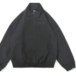 Oversized Casual Jacket with Decorative Details Trendy Black Patterned Embroidered Jacket Y2K Men and Womens Street Style Loose