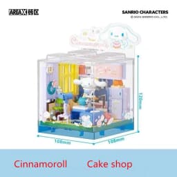 Area-X Anime Sanrio Building Blocks Mini Shop Hello Kitty Kuromi Cinnamoroll Model Decoration Surprise Toys