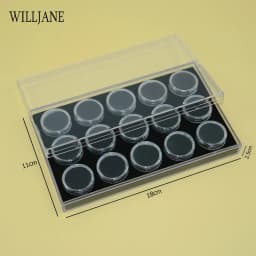 Transparent Loose Diamond Storage Box Acrylic Lid Gemstone Display Container Case Round Pearl Gem Jars Insert Holder Collector