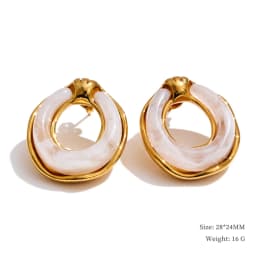 Yhpup New Arrivals Multi-Color Resin Round Square Geometric Earrings for Women Autumn Winter Style Daily Wear Fashion Jewelry