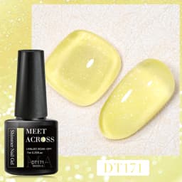 MEET ACROSS 7ml Orange Red Pink Gel Nail Polish Laser Sparkling Soak Off Semi Permanent Nail Art UV Gel Varnishes Spring Summer
