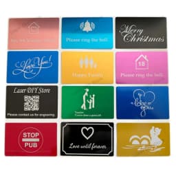 86x54x0.4mm Personalize Your Logo Text Aluminium Plate Custom Badge Adhesive Tape ID Door Wall Mailbox Business Card Name Tag