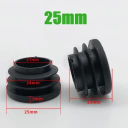 Black PE Plastic Round Pipe Plugs, Dia 10-100mm Furniture Foot Caps, Chair/Table Leg Protectors, Dustproof Tube Hole Covers