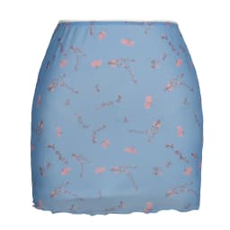 Women's Skirt Floral Print Mesh Double Layer High-waisted Mini Skirts 2025 New Summer Streetwear Club Boydcon Vintage Y2K Skirt