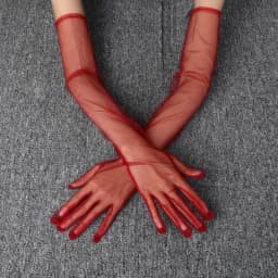 55cm DIY Cosplay Thin Transparent Mesh Long Women Solid Gloves Prom Party Accessories Etiquette Photo Shoot Anime Exhibition