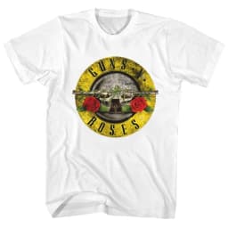 Pistol Rose Pattern Guns N 'Roses Rock Guns and Roses Band Casual T-Shirt Men's and Women's Luxury Band Brand Top