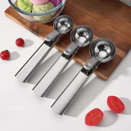Stainless Steel Ice Cream Scoop Multi Functional Fruit Ball Spoon Kitchen Dessert Scooping Tool