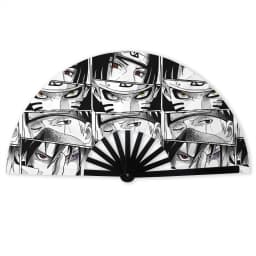 Anime U-Uchihaes Sasuke Japan Folding Hand Fan Custom Red Cloud Polyester Fabric Fan Novelty Summer Accessory Decorative Fans