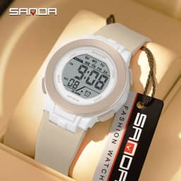 SANDA New 6383 Multifunctional Color Light Watch for High School Students' Sports, Men's and Women's Electronic Watches