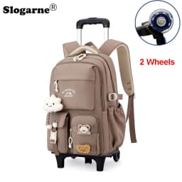 2026 Children Wheeled Backpack Students Schoolbag Rolling Backpacks Bag Kids School Trolley Bookbag Girls School Bag with Wheels