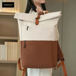 Roll Top Casual Backpack, Large Capacity Business Laptop Bag, Commute Work Backpack for Office & College Students