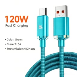 NNBILI 120W 6A Fast Charge USB Type C Quick Charge Cable For Honor Realme Xiaomi Huawei Phone Fast Charging Cable Data Cables