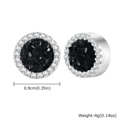 Punk Round Zircon Magnetic Ear Studs Clips Non Piercing Stainless Steel Small Earrings for Women Men Fashion Jewelry 