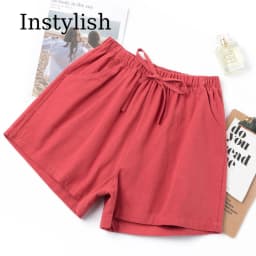 Women's Thin Cotton and Linen Shorts New Summer High Waist Casual Sports Shorts Women Solid Color Pocket Loose Beach Hot Shorts