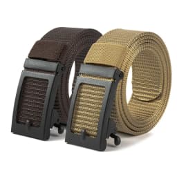 Men's Canvas Belt With Automatic Buckle Casual Breathable Jeans Belt Cratch Resistant And Wear-Resistant Outdoor Sports Belt
