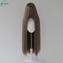 Very High Quality 600g 68 Colors 40 Inch 100cm Long Straight Cosplay Wig With Bangs Heat Resistant Hair Anime Wigs + Wig Cap
