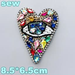 Embroidery Sequined Alphabet Pearl Letter Cross Patch,sequins Heart Beaded Eye Patches Badges Appliques for Clothing WF2210252