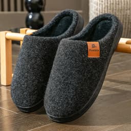 Winter Men Felt Platform House Slippers Ultra Warm Cushion Cozy Living Non-Slip TPR Outdoor Indoor House