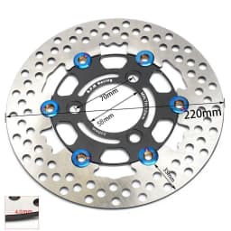 RPM Disc Brake Motorcycle 220mm Floating Disk Rotor Brake Caliper Universal 3 Hole Front Rear Wheel For Yamaha Scooters Niu