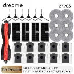For Dreame L40 Ultra AE Vacuum Cleaner: L10S Ultra Gen2 Mops, Filters, Dust Bags, and Side Brushes
