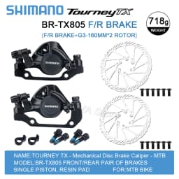 Shimano Tourney TX BR-TX805 MTB Discs Brake Shimano Mechanical Disc Brakes TX805 HS1 G3 Rotor RT26 RT10 Centerlock Rotors