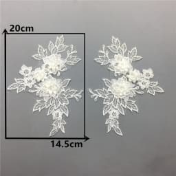 3D 1 Pair For Sale Craft Supplies Trim Wedding Dress Decoration Sewing On Lace Embroidered Fabric Needlework Applique