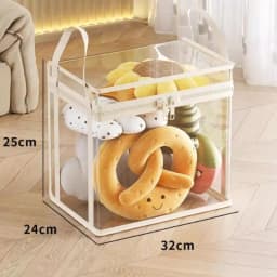 Transparent Plush Toy Storage Bucket: Large Capacity Organizing Container for Stuffed Animals & Dolls Closet and clothing